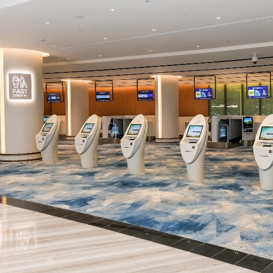 Automated FAST check-in kiosks at early check-in facility, Jewel Changi Airport